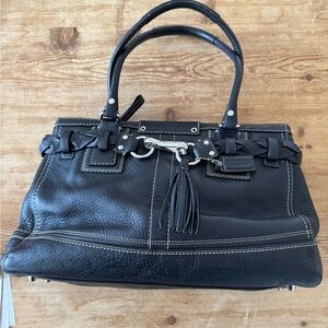 Coach Black Hampton satchel bag